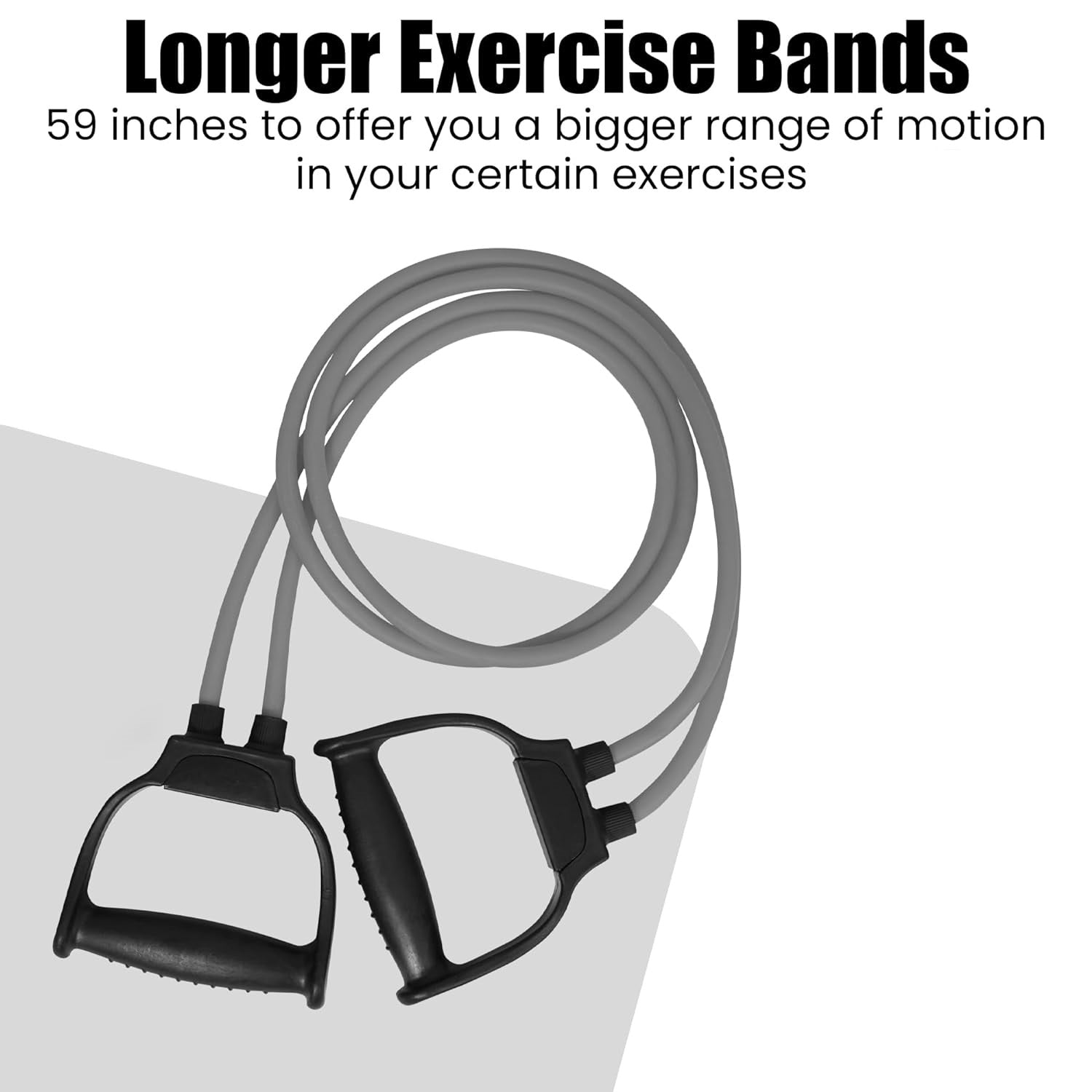 Premium Double Toning Tube Resistance Band for Workout for Men & Women, Exercise Bands with Heavy Quality Grip (Grey)