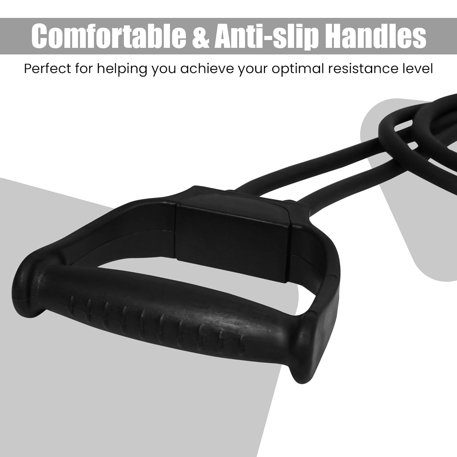 Premium Double Toning Tube Resistance Band for Workout for Men & Women, Exercise Bands with Heavy Quality Grip (Black)